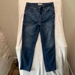 Worn Madewell stovepipe jean, perfect condition